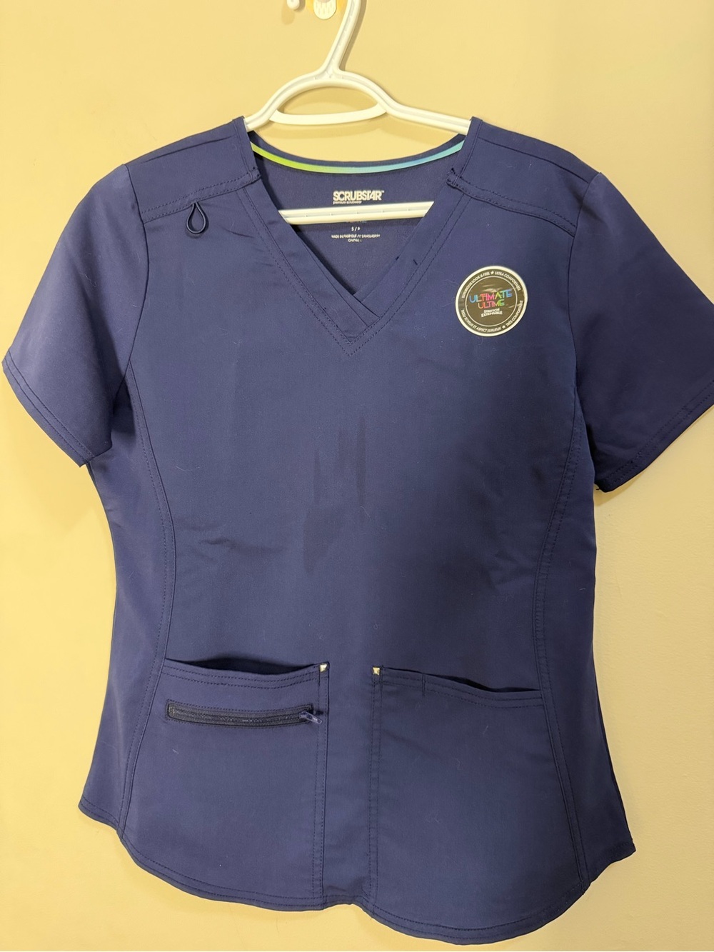 Scrubstar Navy Blue V-Neck Short Sleeve Scrub Top